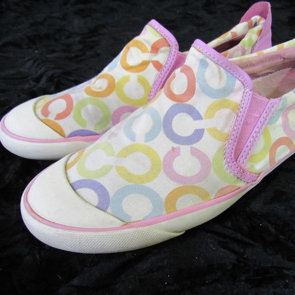 COACH women’s Beale outline SIG Pink slip on LOGO sneakers - Picture 1 of 9